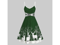 Roupa de Natal Vestido Suspensor Branco Fulvo Xl
