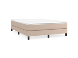 Box Spring Bed Frame, Box Spring Bed Frames Vidaxl Marrom Couro Artificial (140 X 190 Cm)