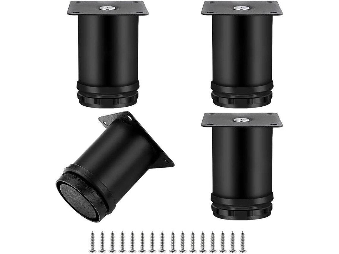 Pés de Móvel Ajustáveis Linjou 50x60mm Altura 10mm Preto S/MARCA