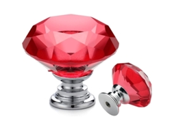 Conjunto de 25 Puxadores Cristal Vermelho BRILVIBERA