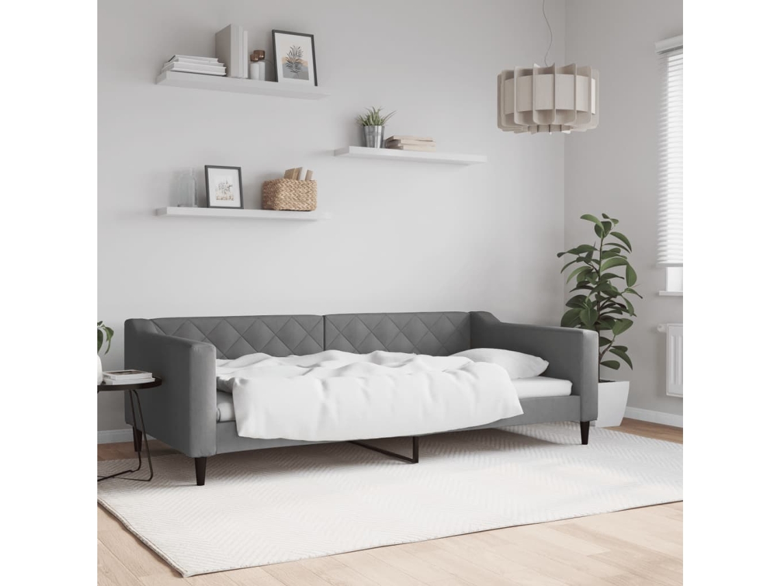 Sofá cama 100x200 cm Tejido gris oscuro