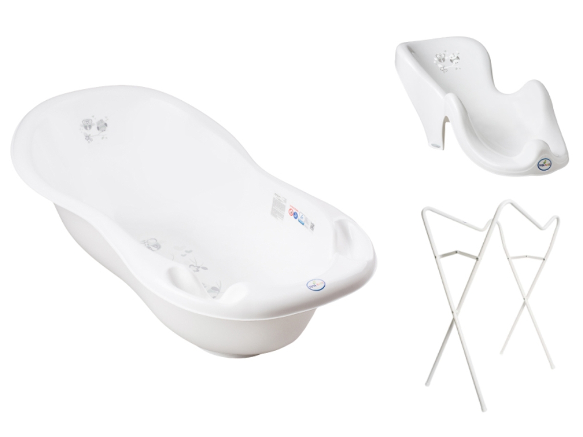 Banheira 102 cm com suporte e assento anti-derrapante B.Active Owl White