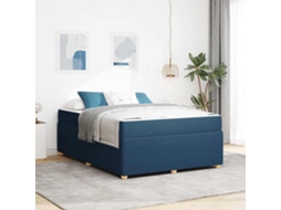 Vidaxl Estrutura Da Cama Azul 140 X 200 Cm Tecido