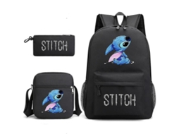 Mochila Escolar Lilo Stitch Preta Aquaforge