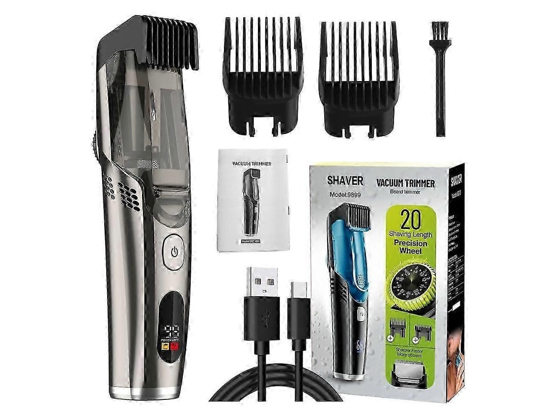 Aparador De Barba A Vácuo, Usb, Digital, Corte Preciso
