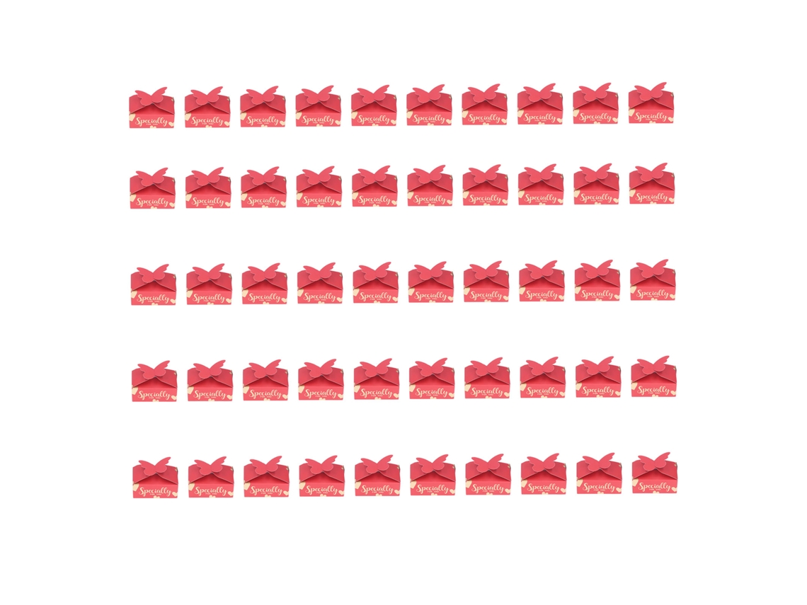 Conjunto de 50 Caixinhas de Lembranças de Casamento Douradas e Vermelhas para Festas com S/MARCA