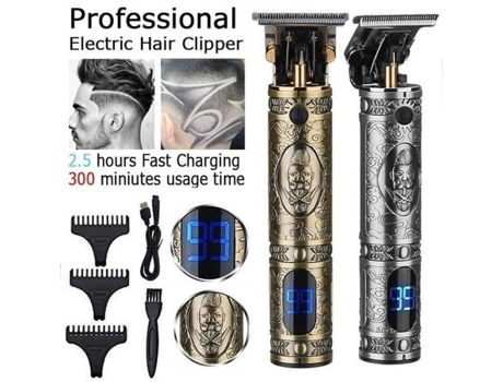Letouch aparador de cabelo novo display lcd clippers cabeça careca kit de aliciamento elétrico sem fio máquina de cortar cabelo t-lâmina LETOUCH