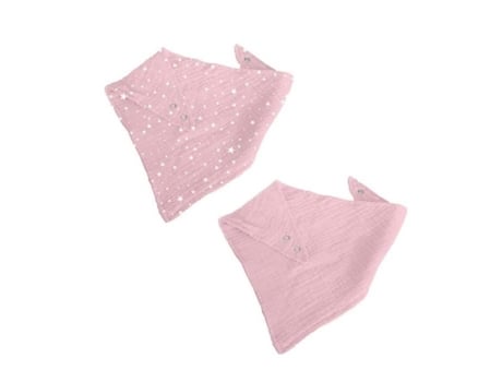 Conjunto De 2 Babadores Bandana Para Bebê 41cm Rosa Preço Paris Homea