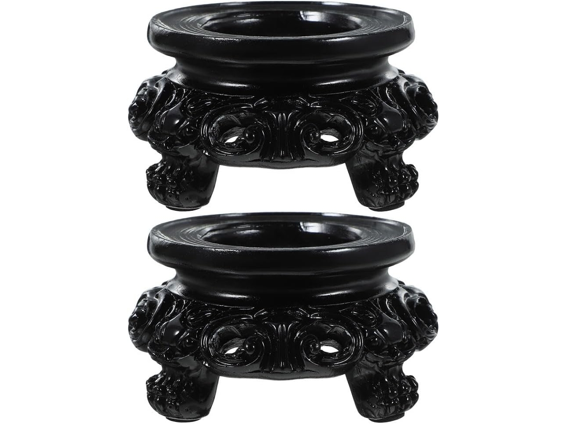 Suporte Para Bola De Cristal Em Resina Preta Stahad, 2 Peças, Base Vazada Para Esferas De 5-6cm, Suporte Decorativo Para