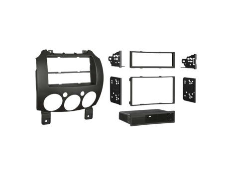 Adaptador Frontal 2-Din com Compartimento de Arrumação Mazda 2 2007 Preto