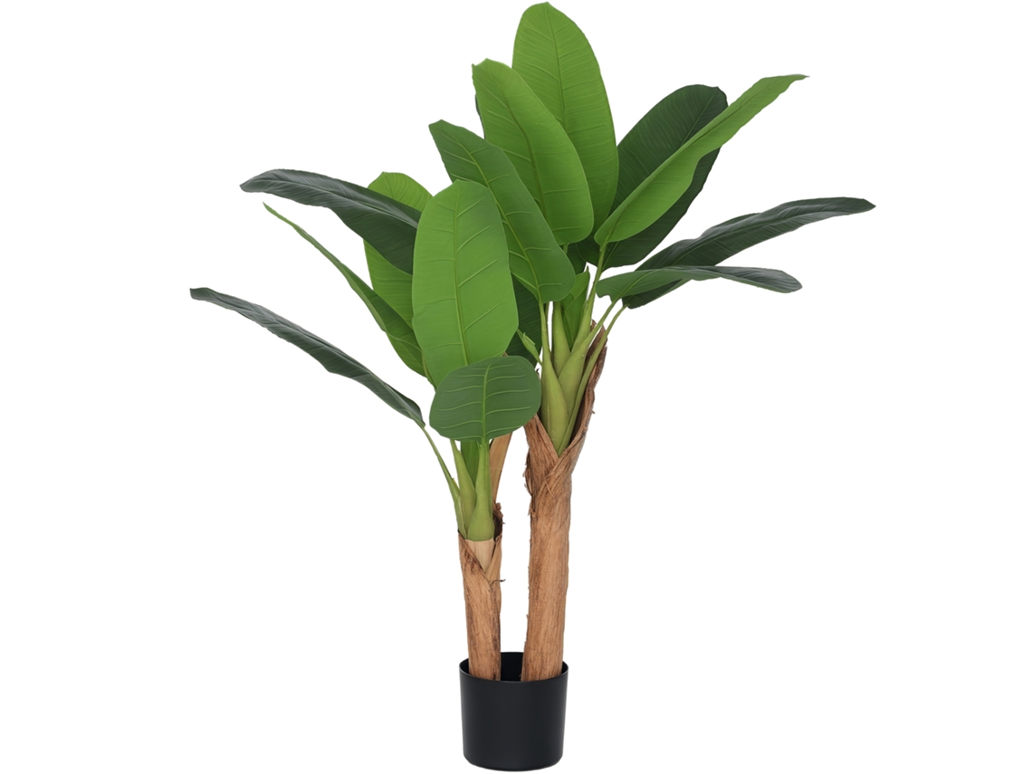 Bananeira Artificial 120 Cm, Vaso, 15 Folhas, Decoração Interior, SINI TECH STORE