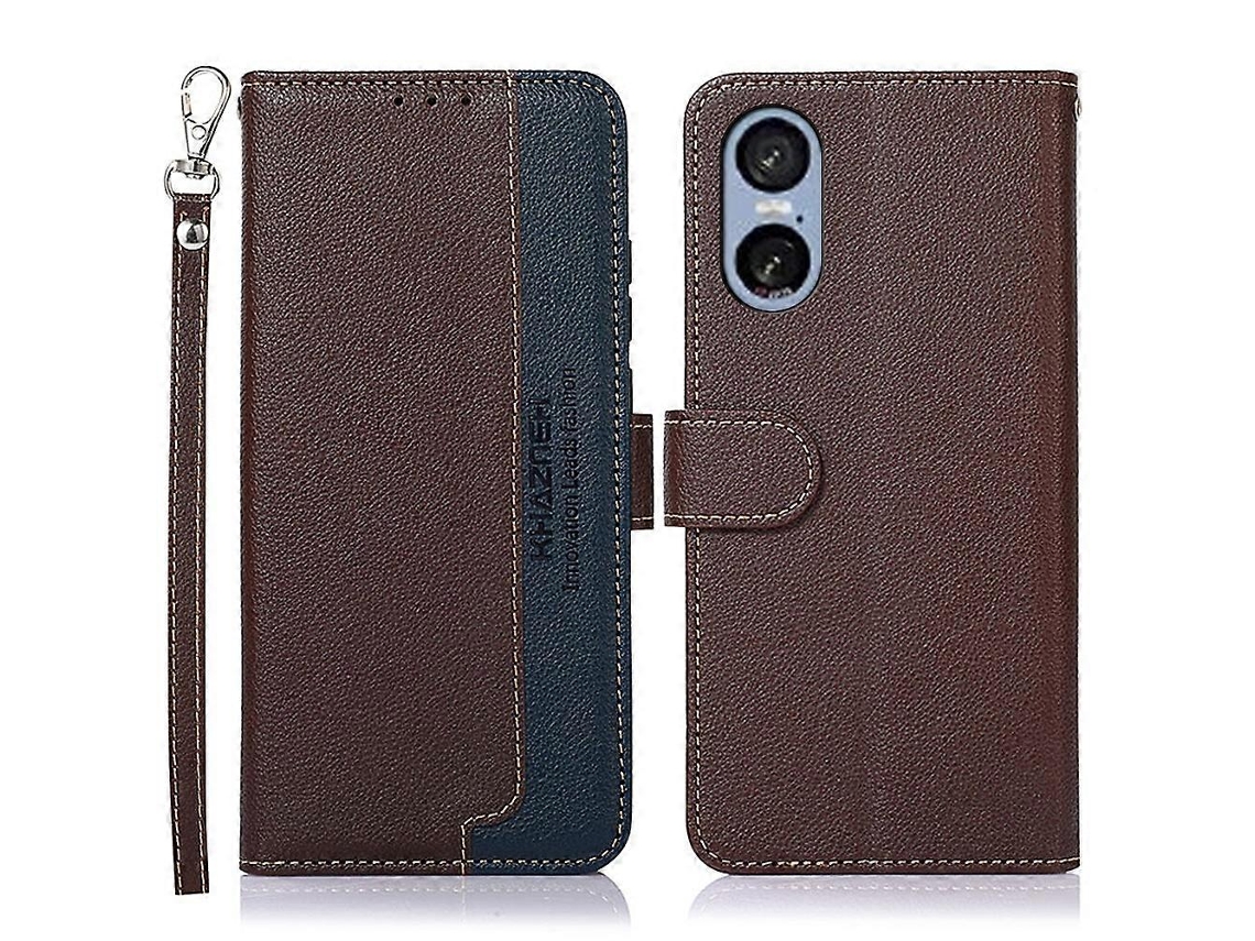 Capa De Celular Khazneh Com Textura De Lichia E Rfid Para Sony Xperia 5 Vi