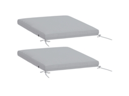 Conjunto de 2 Almofadas para Cadeiras de Jardim, Espuma Antiderrapante 50x50cm Cinza S/MARCA