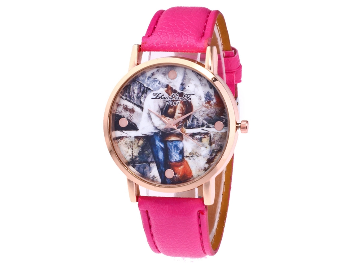 Reloj De Cuarzo Para Mujer Hombre Estudiante Zhoulianfa F-397a Rojo Rosa