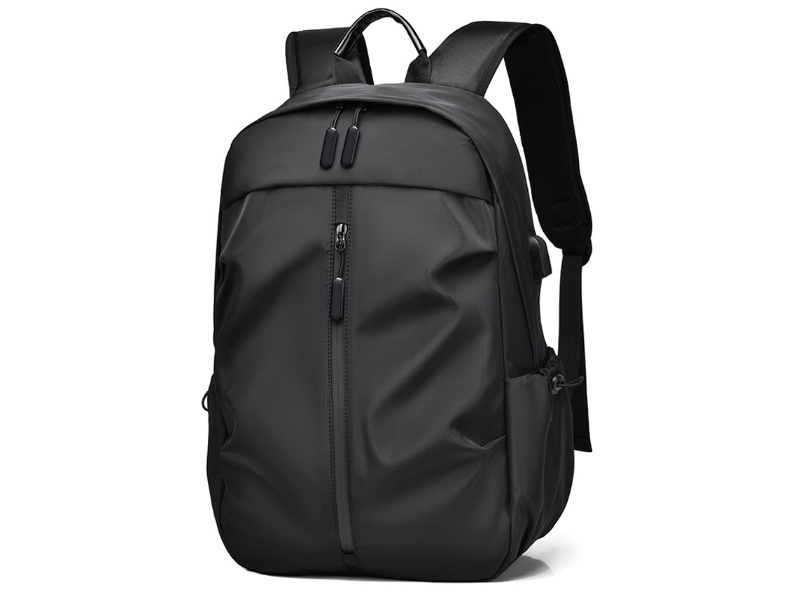 Mochila Impermeável, Leve E Resistente Para Viagens E Caminhadas, Feita De Nylon Com Porta De Carregamento Usb, Na Cor Preta