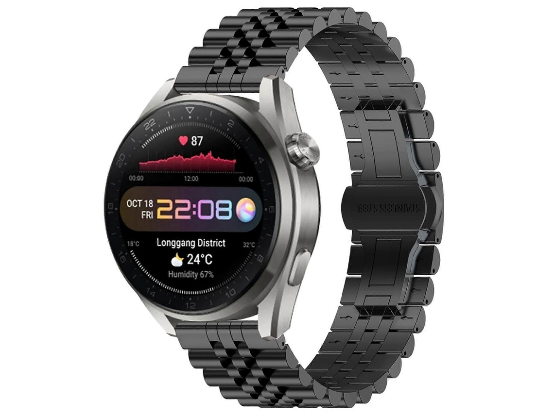 Pulseira De Aço Inoxidável Five Bull Half Round Para Huawei Watch3 Pro + Ferramenta Para Remoção Da Pulseira