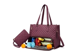 Bolsa Térmica 2 em 1 Preta para Almoço e Laptop de 15, 6 Polegadas, Cor Vinho BRILVIBERA