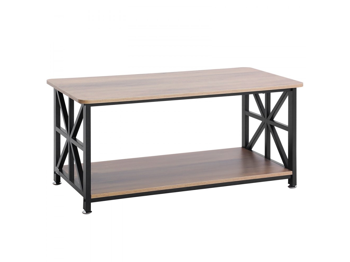 Mesa De Apoio Retangular Rústica 1000x500x465mm Com Compartimento Tekmaquinas