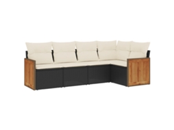 Garden Sofa Set, Garden Sofa Sets Vidaxl Preto Rattan / Vime (n/a)