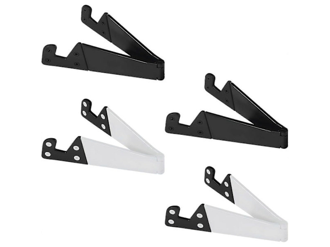 Suporte Para Celular Com 4 Peças, Dobrável E Compacto, Ideal Para Mesa, Com Encaixe Universal Em Formato De V Para Uso Vertical E Horizontal.