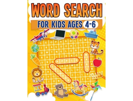 Livro Word Search For Kids Ages 4-6 100 Fun Word Search Puzzles Kids Activity Book Large Print Paperback De Rr Publishing (inglês)
