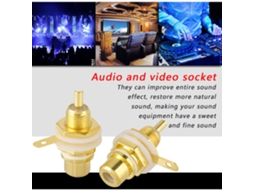 Laxiscreed Conectores Rca Banho De Ouro Macho E Fêmea Para Áudio Hifi, Estética Branca