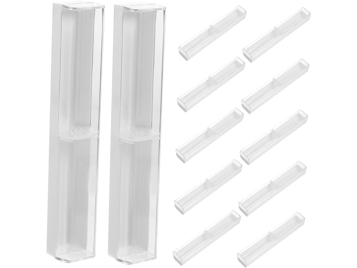 Conjunto de 12 Estojos para Canetas, Leves e Transparentes, em Plástico Branco, Ideais Armazenar Exibir Pequen