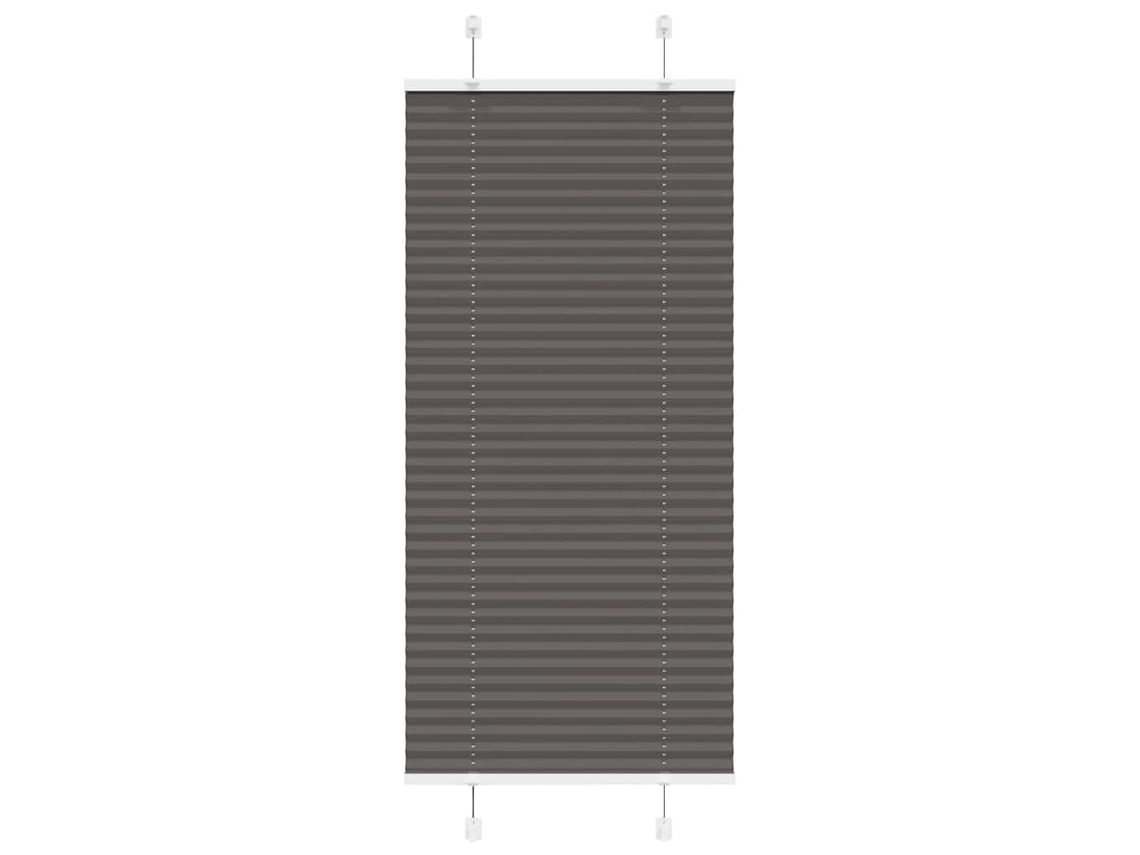 Vidaxl Preto Plissada Cega 65x150 Cm Largura Tecido 64,4 Cm Poliéster