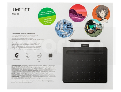 Mesa Digitalizadora WACOM Intuos CTL4100W-S (USB e Bluetooth - Windows e Mac OS - 152.0 x 95.0 mm) — 152.0 x 95.0 mm (6.0 x 3.7 in)
