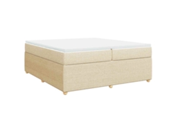 Cama com Molas/colchão 200x200 Cm Tecido Cor Creme MAISON EXCLUSIVE