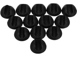Conjunto De 12 Protetores Hemisféricos Para Pés Móveis Em Pvc Preto