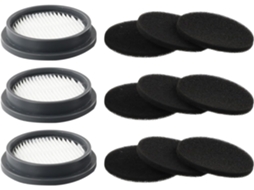 Conjunto De 3 Filtros E 9 Esponjas Para Aspirador Pó Afoddon