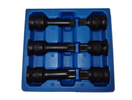 Spline Wrench Set 6pcs. M14 M18 /silver Sve