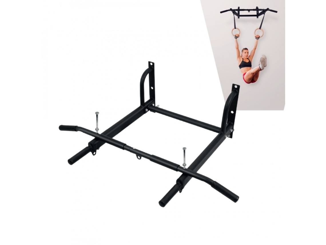 Barra De Elevação Mobiclinic Até 250 Kg Pull-up Inclui Kit De Ancoragem Pegas Antiderrapantes Multifuncional K2