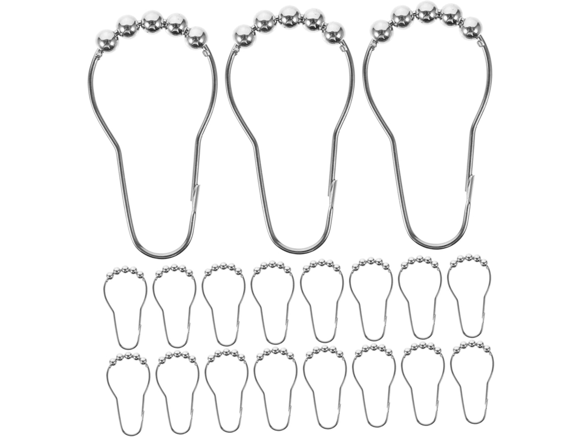 Conjunto De 36 Argolas Para Cortina Com Ganchos De Metal Liso E Resistente À Ferrugem Para Varões De Gokoco