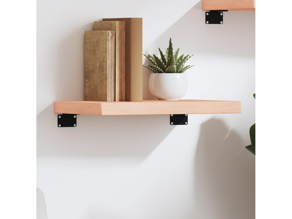 Vidaxl Prateleira De Parede 40x30x(2-4) Cm Carvalho Maciço Não Tratado