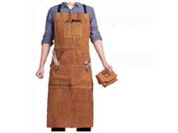 Delantal de Couro para Soldador com 6 Bolsos Incombustível Ajustável de M a XXXL Resistente Ao Calor Ideal para Carpinteiros e Trabalhos Manuais