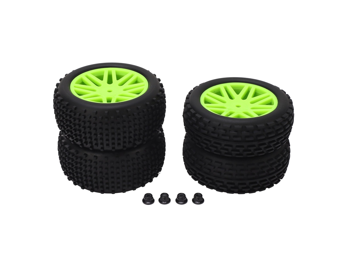 4 Pneus Rc Off Road 1/10 2 Dianteiros 2 Traseiros Rodas Rc De Alta Adesão Verde