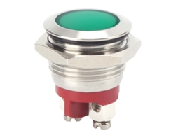 Luz Indicadora Led 16mm Verde Ip66 Base Retardante De Chamas Impermeável Universal