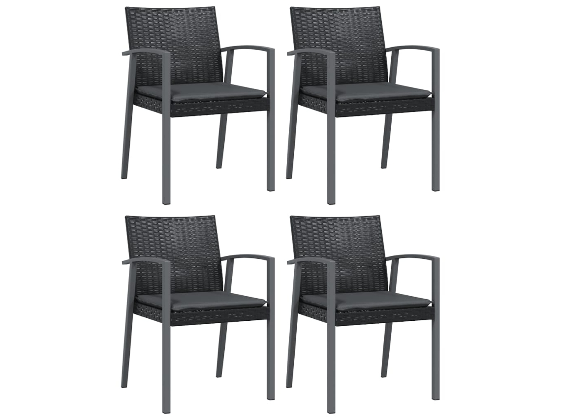 Garden Chair, Garden Chairs Vidaxl Preto Rattan / Vime (n/a)