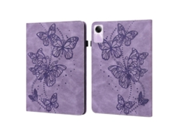 Capa de couro com padrão de borboleta em relevo Webake para tablet