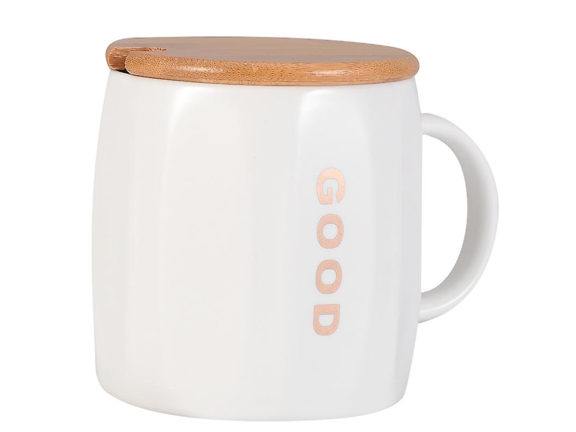 1 Caneca Com Tampa De Madeira E Colher