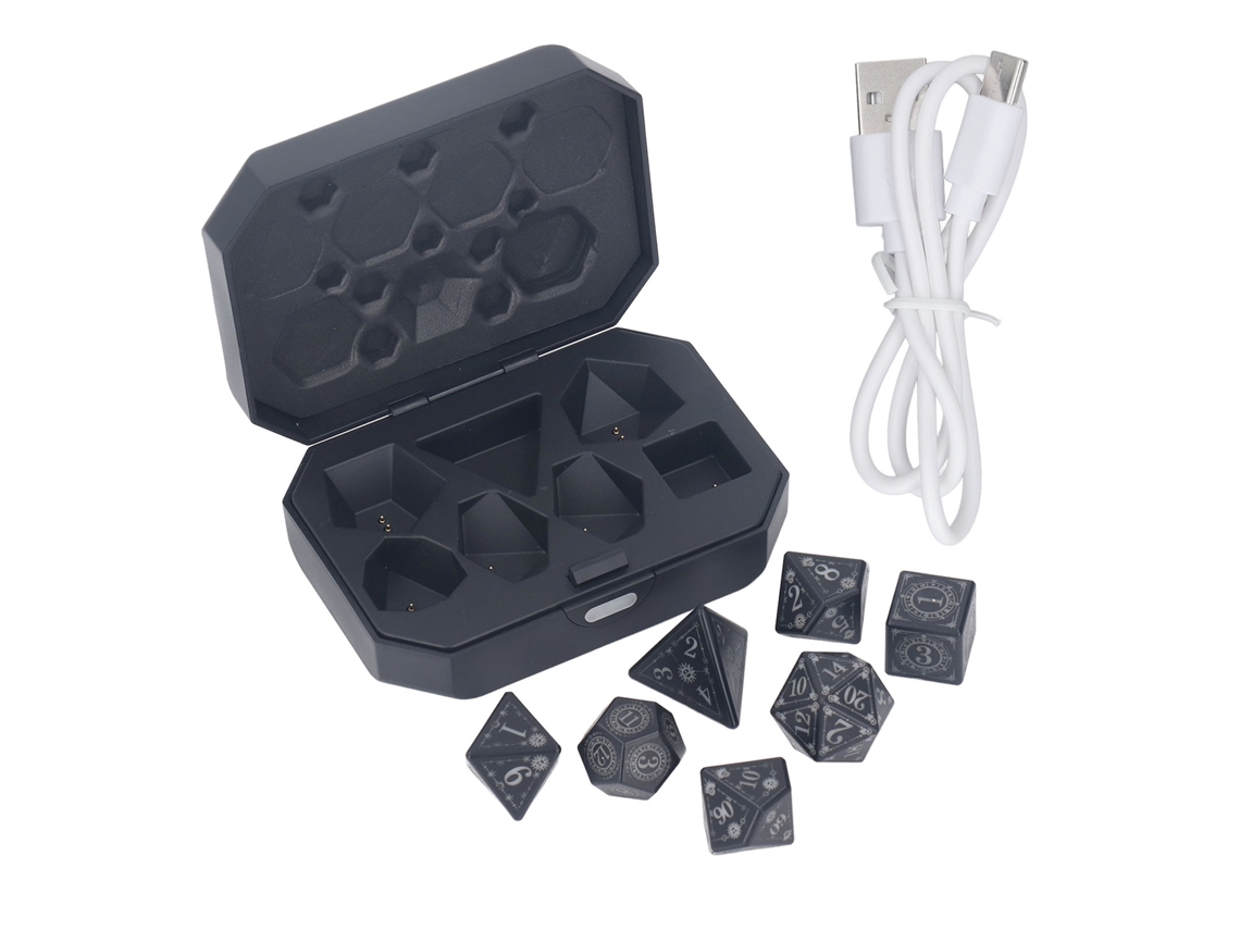 Mali conjunto de Dados Led Recarregáveis com Caixa de Carregamento para Jogos de Tabuleiro