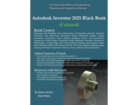 Livro Autodesk Inventor 2025 Black Book de Gaurav Verma e Matt Weber (Inglês - Capa Dura)