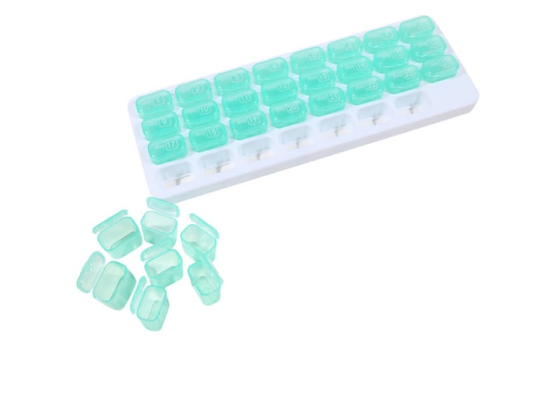Caixa De Medicamentos Tg Practical Dosett Verde Aquaforge (31 Compartimentos)