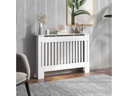 Cobertura Radiador Moderna de Mdf com Prateleira Superior para Sala Estar Dormitório Escritório 112x19x81cm Branco