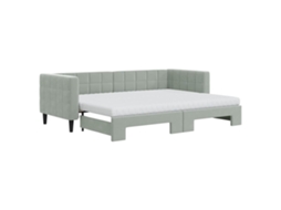 Sofá-cama com gavetão VIDAXL Cinzeto Veludo (80 x 200 cm)
