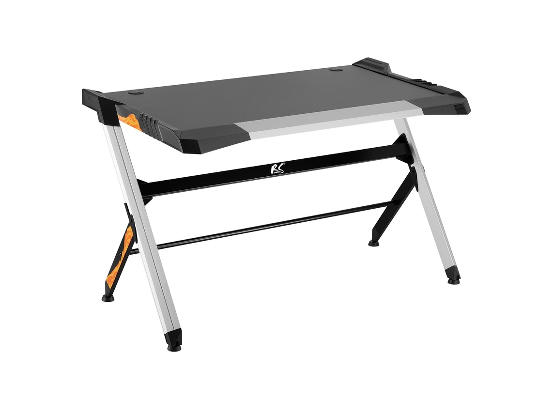 Mesa Gamer Preta Grande Led Rgb Nanors Rs150 50kg Max, Altura 780mm Nano Rs