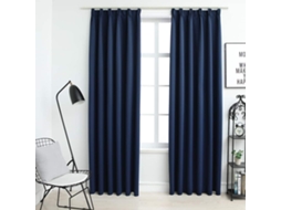 Vidaxl Cortinas Blackout Com Ganchos 2 Pcs 140x245 Cm Azul
