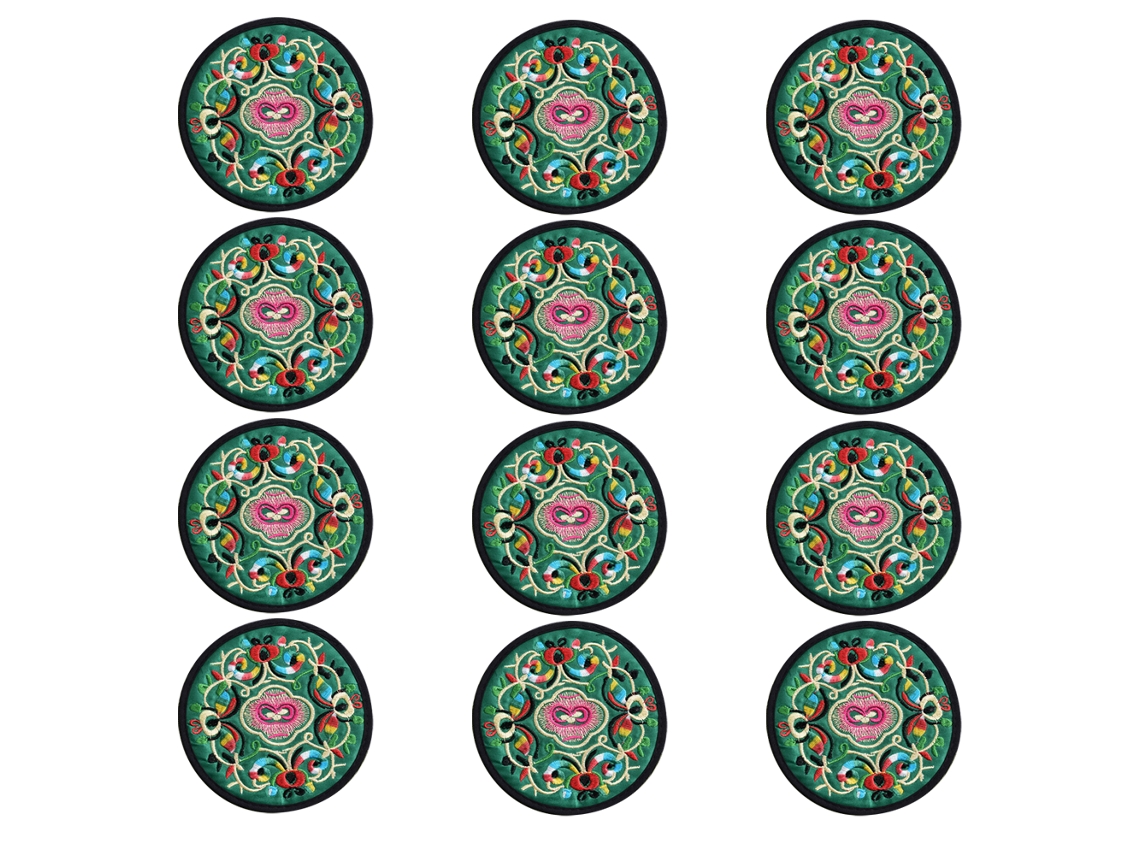 Apoios de Copo de Tecido Bordado para Bebidas com Design Floral Étnico Vintage NEVEANCE